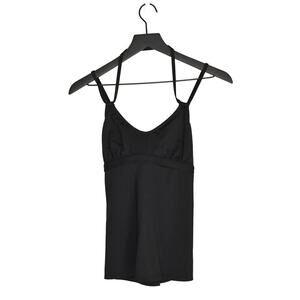 Athleta Black Scoop Tankini Size S Adjustable Halter Strap
